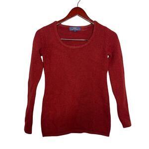 Gobi Mongolian Cashmere red fitted sweater top sz F IS XS